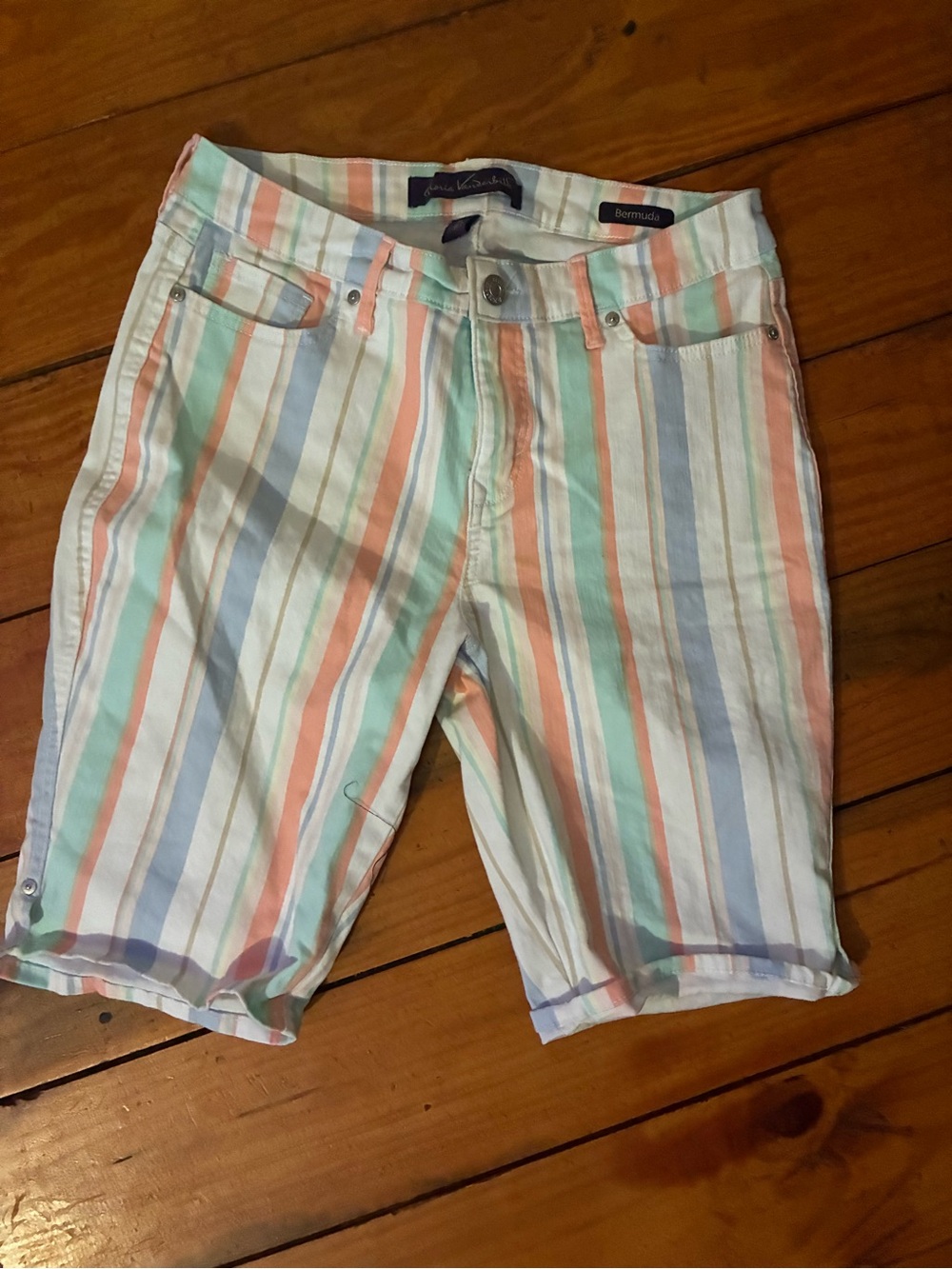 Pastel Multi-Strip Women’s Bermuda Shorts